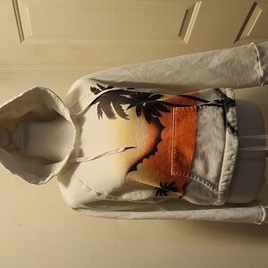 Pam & Gela Crop Palm Tree Hoodie Medium